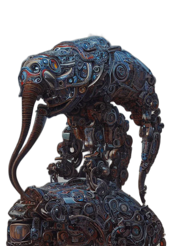 robot, creature, mask, staff transparent PNG cut-out