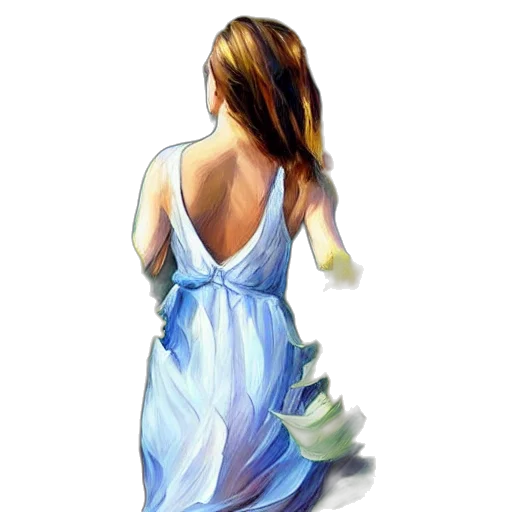 dress, jewelry, oil painting, photorealistic transparent PNG cut-out
