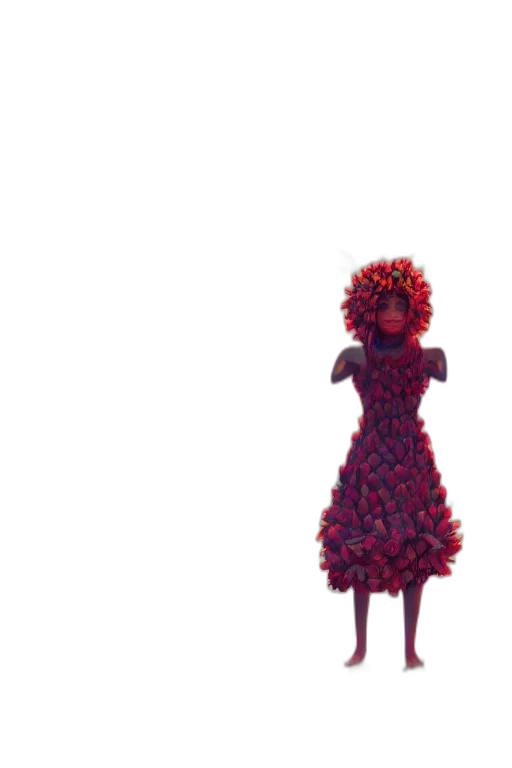 dress, flower, hair, crown transparent PNG cut-out