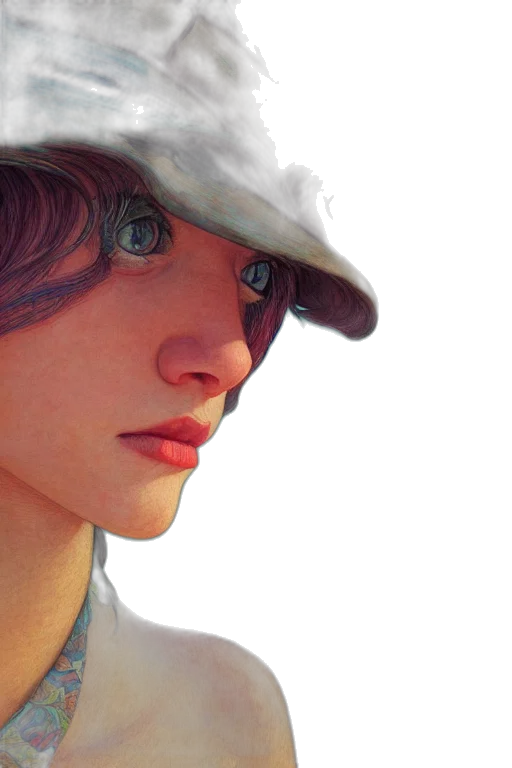 hat, face, photorealistic, concept art transparent PNG cut-out