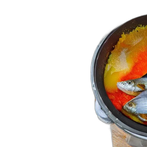 food, photorealistic, 3d render, fish transparent PNG cut-out