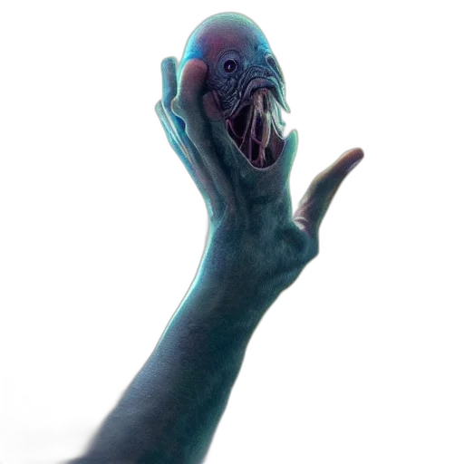 creature, mask, face, staff transparent PNG cut-out