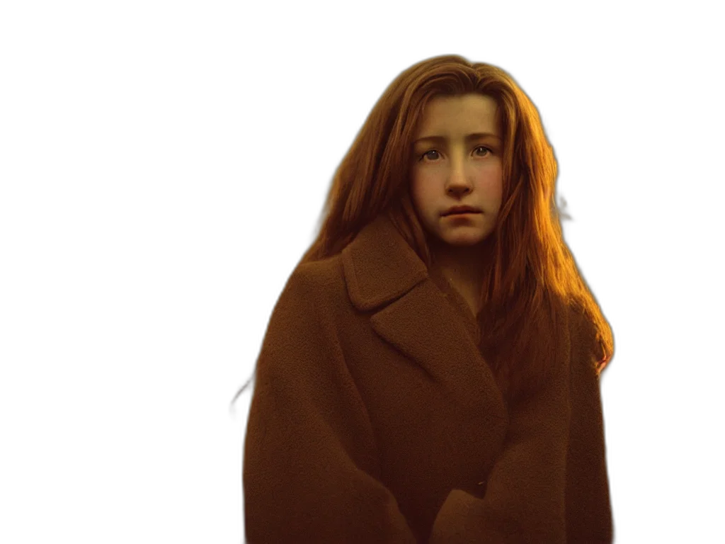 jacket, face, hair, dress transparent PNG cut-out