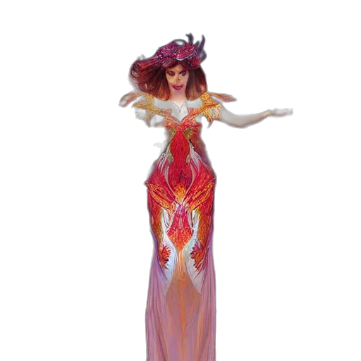 dress, concept art, fantasy art, 3d render transparent PNG cut-out