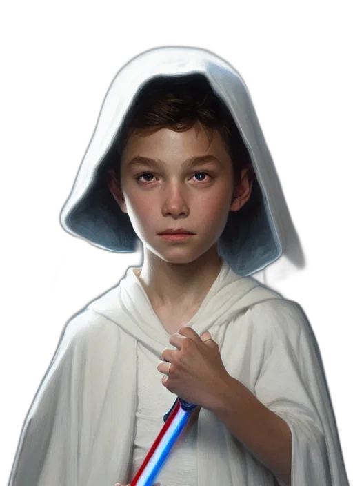 face, jacket, staff, weapon transparent PNG cut-out