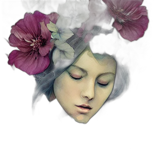 mask, flower, crown, face transparent PNG cut-out