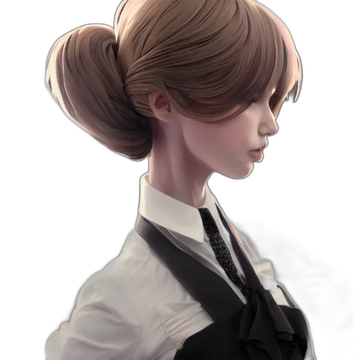 staff, face, dress, hair transparent PNG cut-out