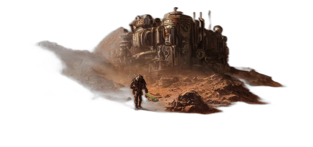 robot, concept art, fantasy art, watercolor transparent PNG cut-out