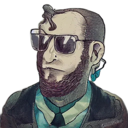 jacket, staff, face, cartoon transparent PNG cut-out