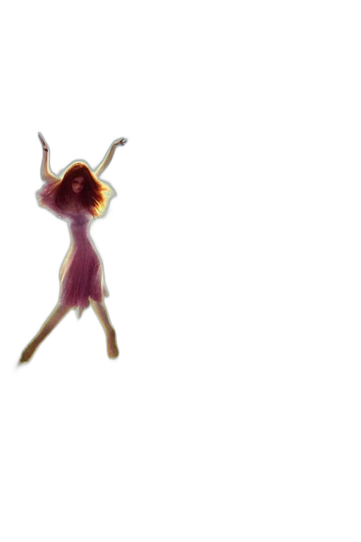 hair, dress, creature, staff transparent PNG cut-out