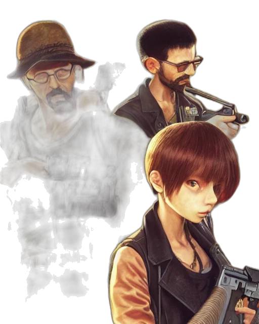 concept art, comic book art, pixel art, fantasy art transparent PNG cut-out