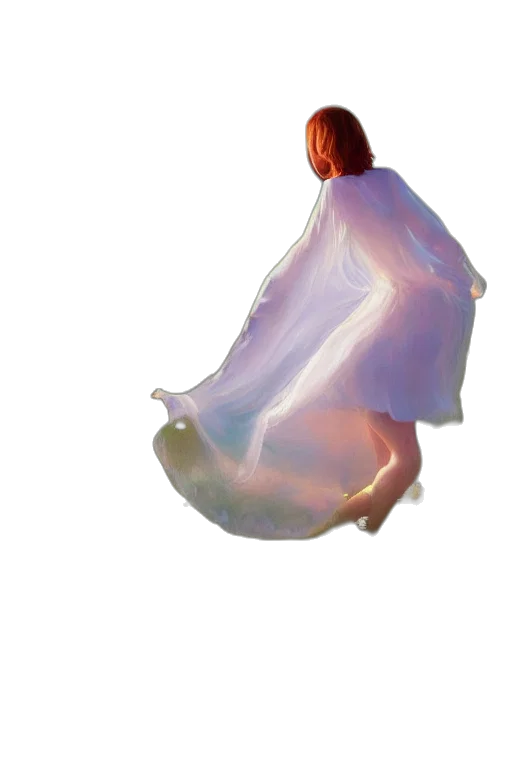 dress, jacket, hair, mask transparent PNG cut-out