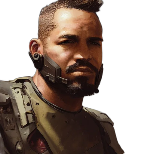 face, concept art, cyberpunk, photorealistic transparent PNG cut-out