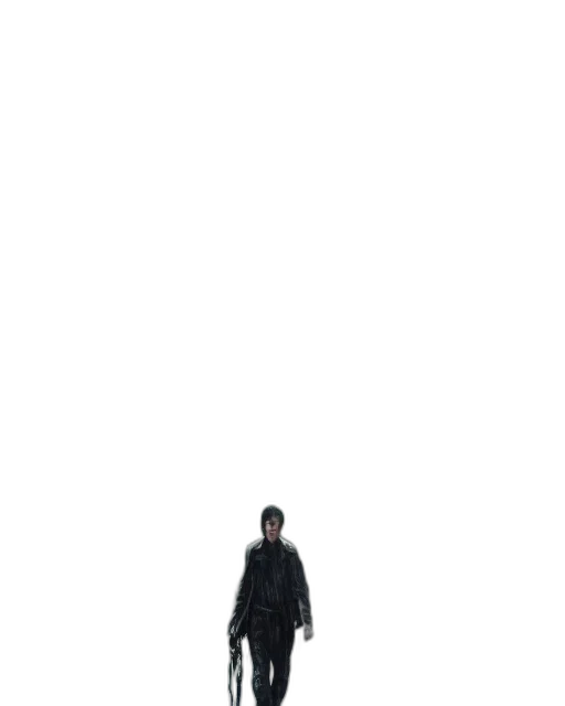 jacket, umbrella, staff, creature transparent PNG cut-out
