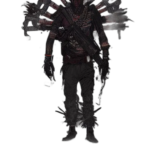 staff, weapon, creature, jacket transparent PNG cut-out