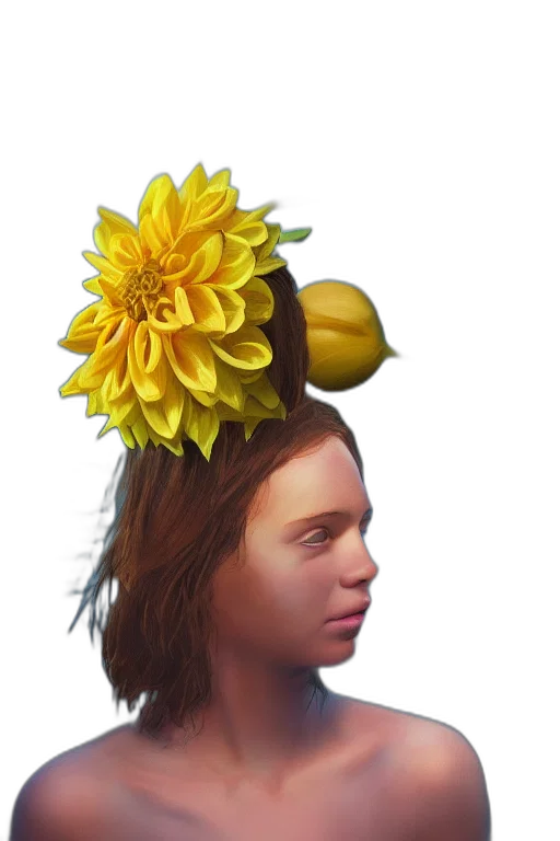 crown, hat, flower, face transparent PNG cut-out