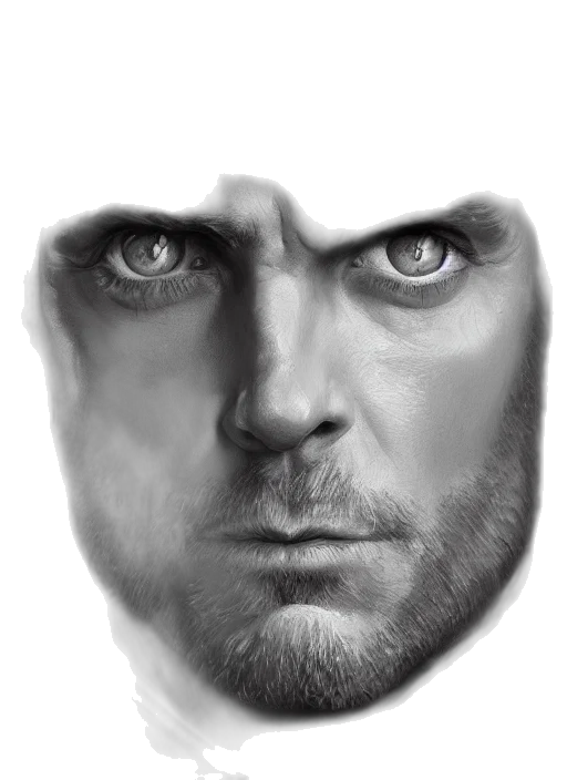 face, photorealistic, pencil sketch, comic book art transparent PNG cut-out