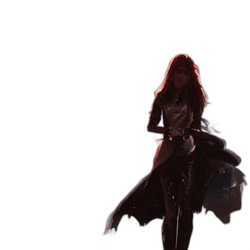 dress, jacket, weapon, hair transparent PNG cut-out