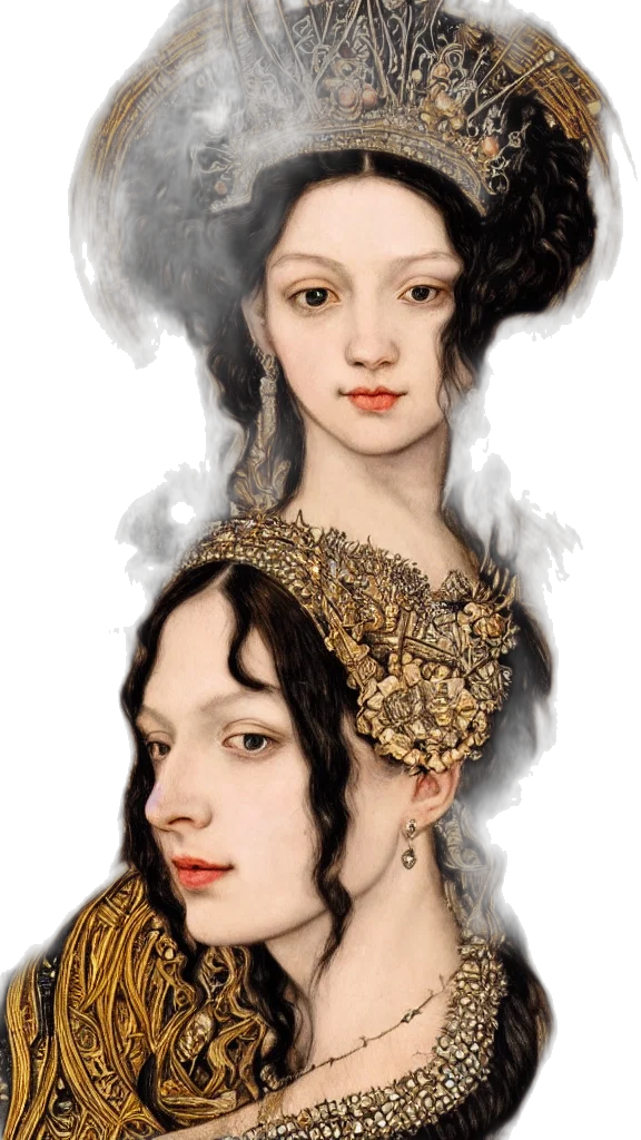 crown, jewelry, face, fantasy art transparent PNG cut-out