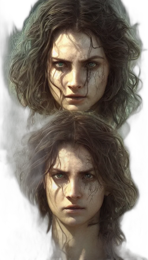 face, hair, concept art, fantasy art transparent PNG cut-out
