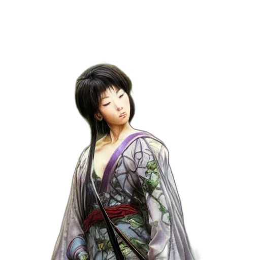 dress, staff, photorealistic, fantasy art transparent PNG cut-out