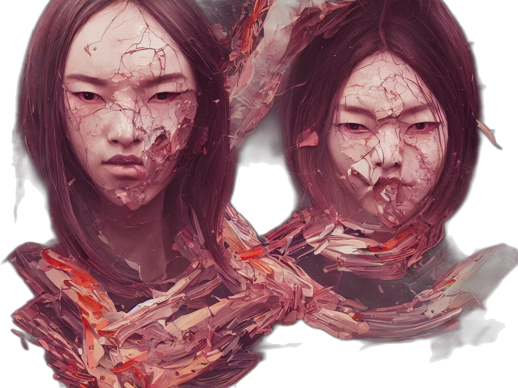 face, mask, creature, concept art transparent PNG cut-out
