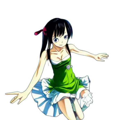 dress, staff, flower, anime transparent PNG cut-out