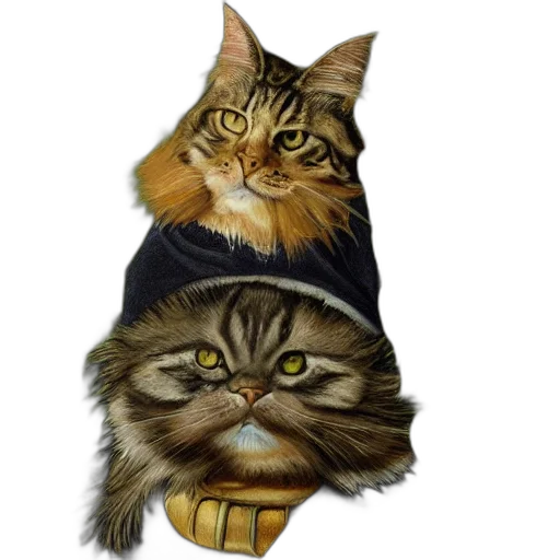 hat, jacket, animal, photorealistic transparent PNG cut-out
