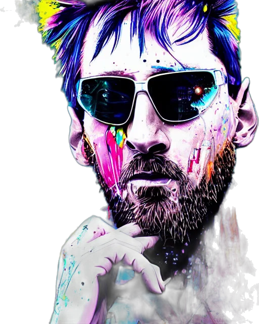 face, watercolor, photorealistic, pixel art transparent PNG cut-out