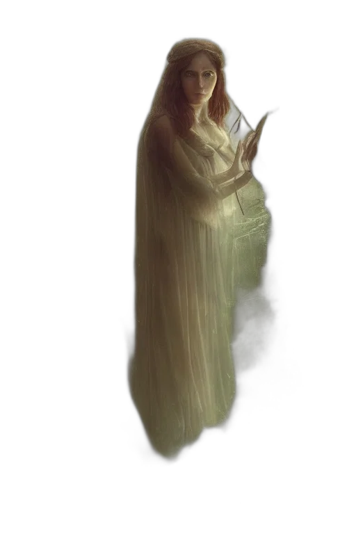 dress, creature, mask, staff transparent PNG cut-out