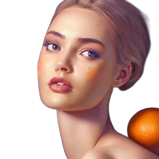 face, jewelry, photorealistic, oil painting transparent PNG cut-out