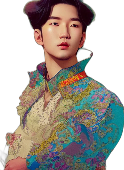 jacket, face, staff, photorealistic transparent PNG cut-out