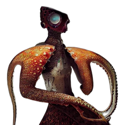 robot, creature, staff, dragon transparent PNG cut-out