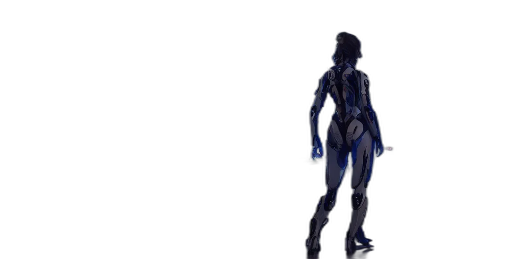 robot, creature, dress, staff transparent PNG cut-out