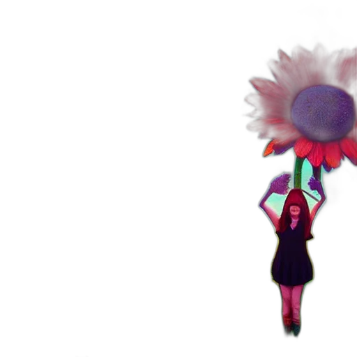 umbrella, flower, staff, dress transparent PNG cut-out