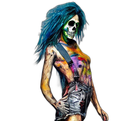 dress, mask, concept art, cyberpunk transparent PNG cut-out