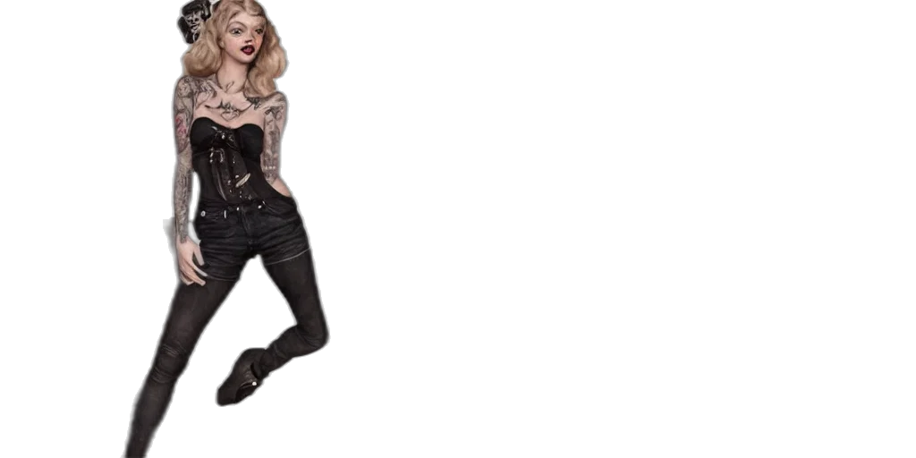 jacket, shoes, dress, hair transparent PNG cut-out