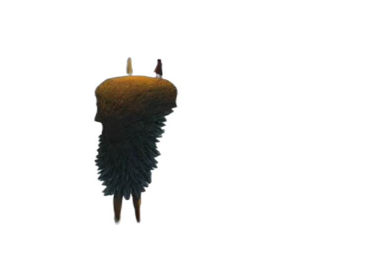crown, hat, hair, staff transparent PNG cut-out
