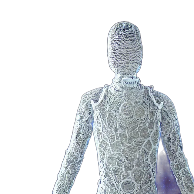 robot, dress, 3d render, realistic transparent PNG cut-out