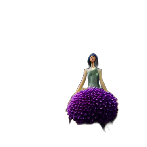 dress, flower, hair, creature transparent PNG cut-out