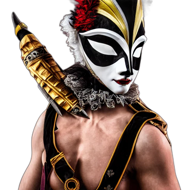 mask, animal, staff, full transparent PNG cut-out