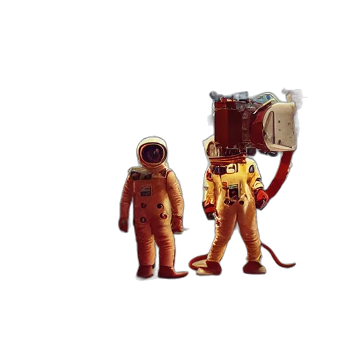 robot, staff, concept art, 3d render transparent PNG cut-out