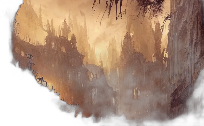 tree, concept art, fantasy art, watercolor transparent PNG cut-out