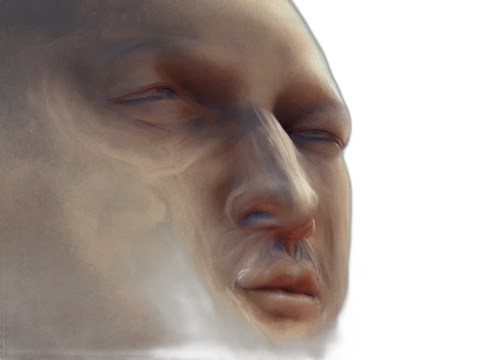 face, mask, creature, photorealistic transparent PNG cut-out