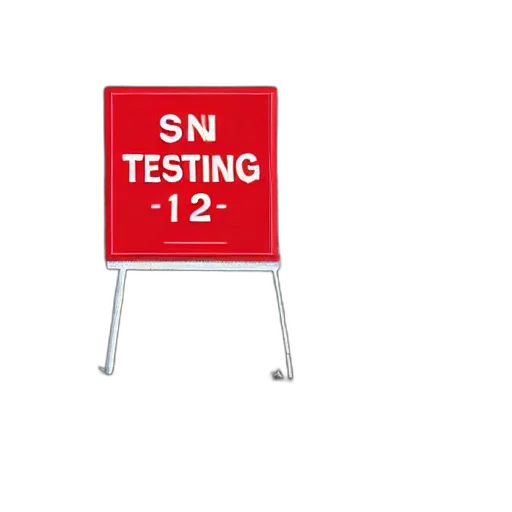 3d render, sign, says, testing transparent PNG cut-out