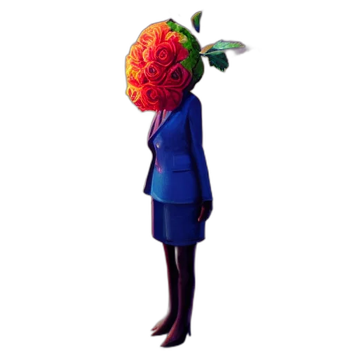 crown, flower, staff, jacket transparent PNG cut-out