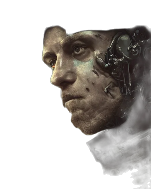 face, robot, mask, concept art transparent PNG cut-out