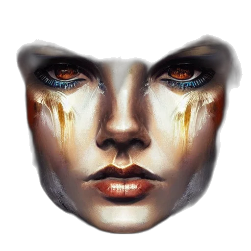 face, mask, photorealistic, fantasy art transparent PNG cut-out