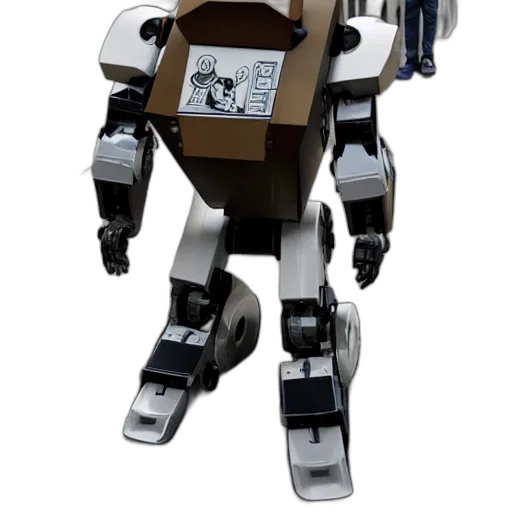 robot, staff, concept art, 3d render transparent PNG cut-out