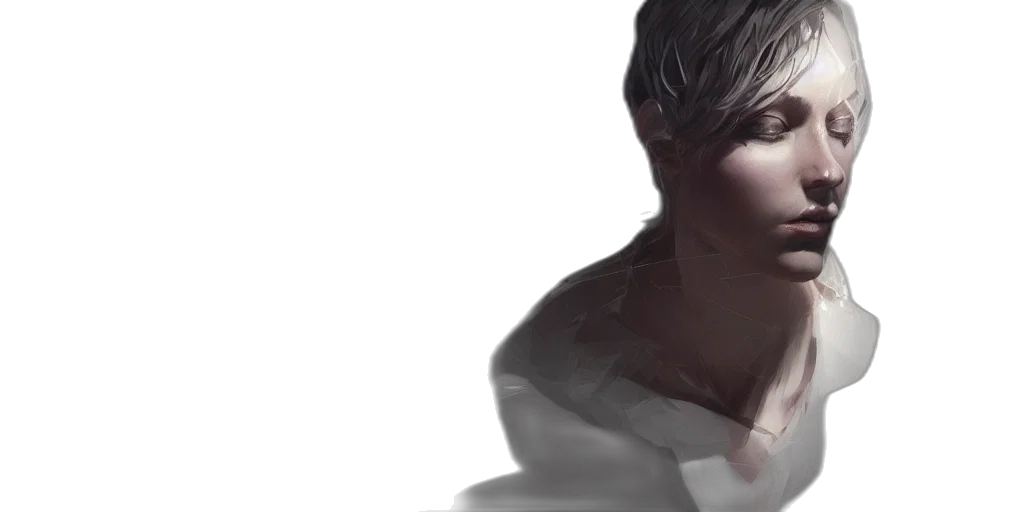 face, photorealistic, concept art, 3d render transparent PNG cut-out